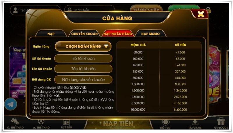 Nạp tiền 1Win Club