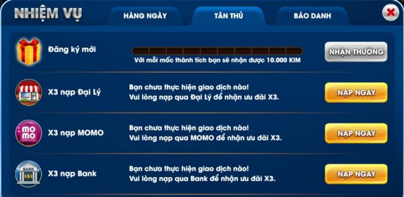 Giao dịch tại cổng game Bachkim