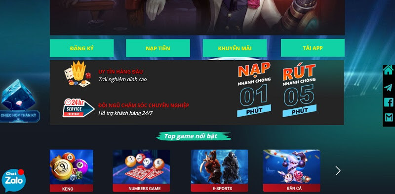 Nạp, rút tiền VKgame